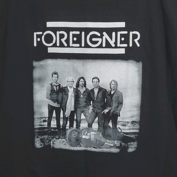 FOREIGNER black short sleeve concert band graphic tee shirt Kelly Hanson XL - Picture 2 of 5